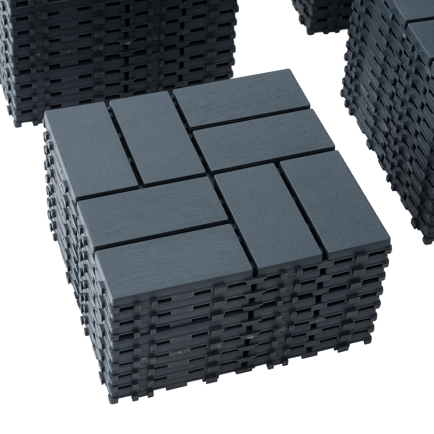 VireoNest Deck44 interlocking deck tiles dark grey grid