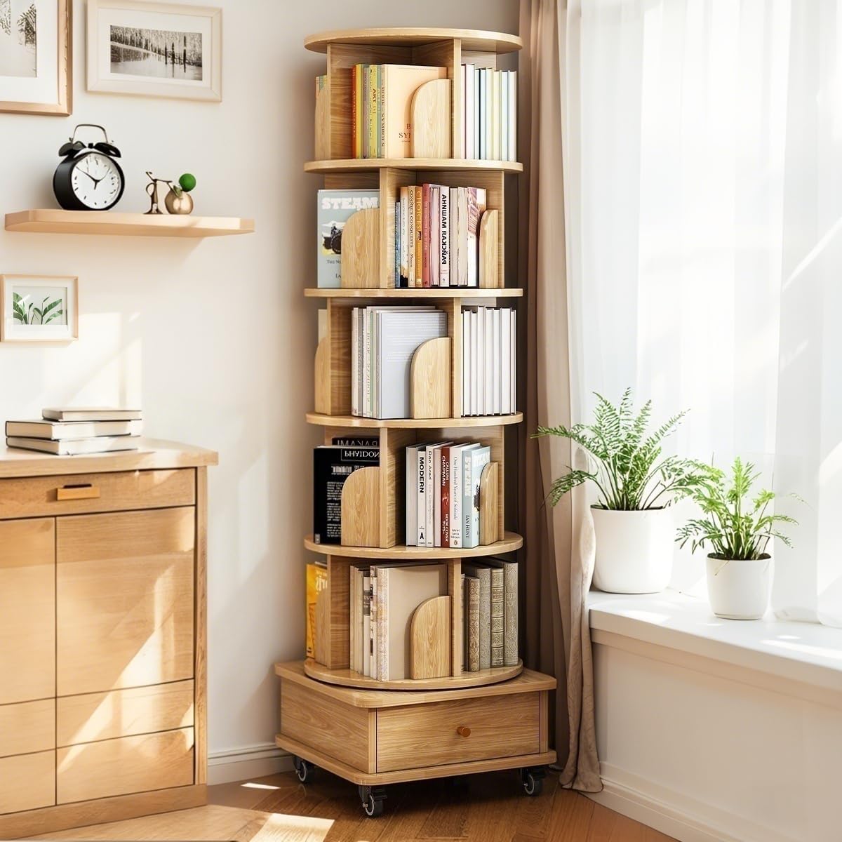 VireoNest Spin6 six-tier rotating bookcase